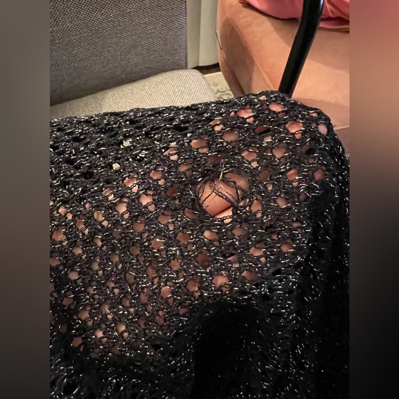 NWT knit dress with metallic thread sheer crochet - Picture 4 of 5